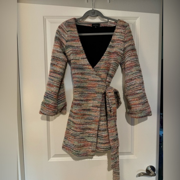 NEW Majorelle Revolve Striped Mini Wrap Dress Rainbow Sparkle Size XXS NWOT - Picture 4 of 8